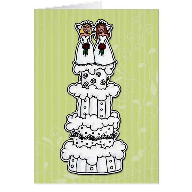 Dos novias en el pastel de bodas (Frente)