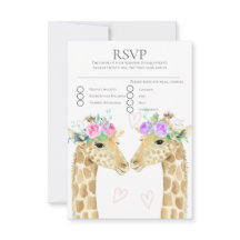 Dos novias Giraffe Boda Lesbiana Gay RSVP