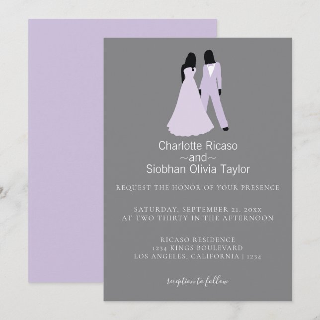 Dos Novias Guardan La Invitación A La Boda De Fech (Anverso / Reverso)