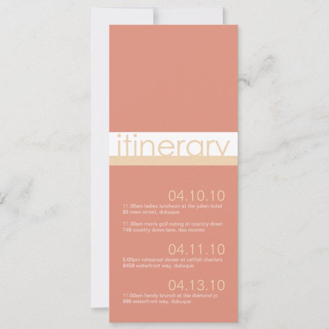 Dos novias Invitaciones tinerarias (Anverso)