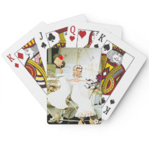 Dos novias jugando cartas