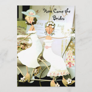 Dos novias que casan la invitación