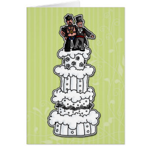 Dos novios en el pastel de bodas (papá de cuero)