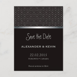 Dos novios-Tarjeta postal de boda con patrón gay n