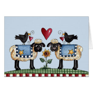 Dos ovejas - Tarjeta en blanco