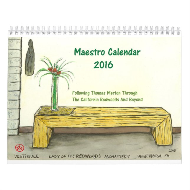 Dos página, medio, calendario blanco (Tapa)