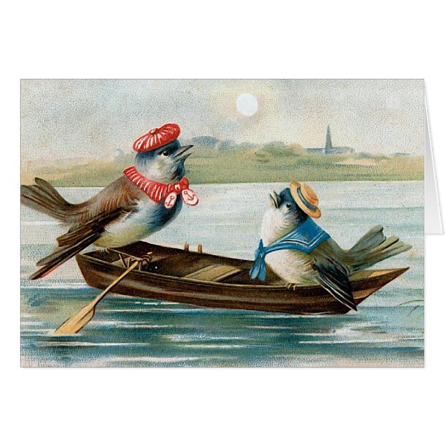 Dos pájaros en un barco (Anverso (Horizontal))