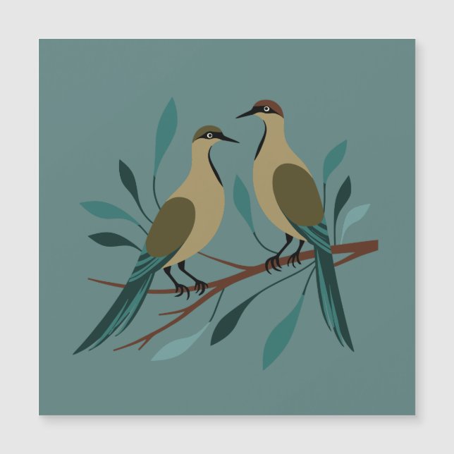 Dos Palomas Cortadas con Plantilla Estilo Retro 3 (Anverso)