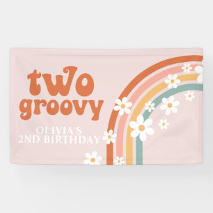 Dos pancartas de cumpleaños de margaritas retro ar