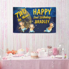Dos pancartas de fiesta de 2º cumpleaños en el esp