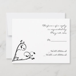 Dos pavos reales blancos y tarjeta de respuesta ca