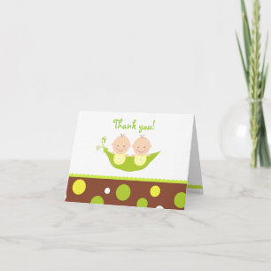 Dos Peas en un Baby Shower Pod Tarjeta de nota de 