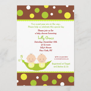 Dos Peas En Un Pod Twins Invitaciones A La Ducha B