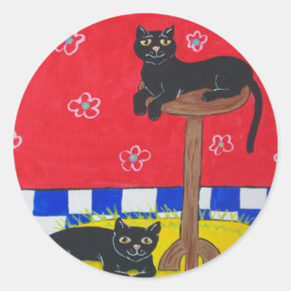 Dos Pegatinas de gatos negros