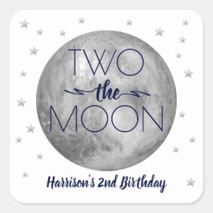 Dos Pegatinas de la Plaza de Cumpleaños de la Luna