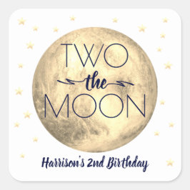 Dos Pegatinas de la Plaza de Cumpleaños de la Luna