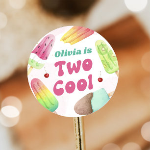 Dos Pegatinas Fiestas de Guay Popsicle 2º cumpleañ