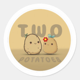 Dos Pegatinas redondos clásicos de papas