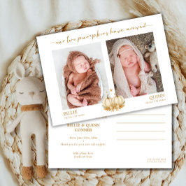 Dos pequeñas calabazas Anuncio de foto de bebés ge