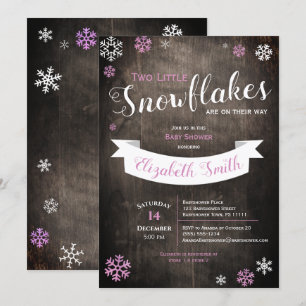 Dos pequeños copos de nieve invitación a la ducha