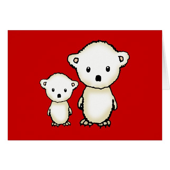 Dos pequeños osos polares Tarjeta (Anverso (Horizontal))