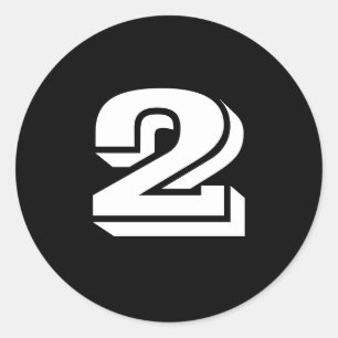 Dos pequeños Pegatinas redondos de números negro