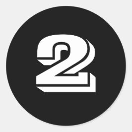 Dos pequeños Pegatinas redondos de números negros 