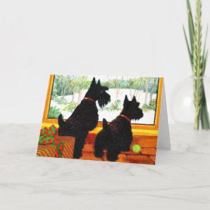 Dos perros de Scotty en el navidad