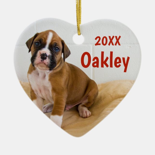 Dos Perros Dos Navidades Lados Ornamento Perro (Frente)