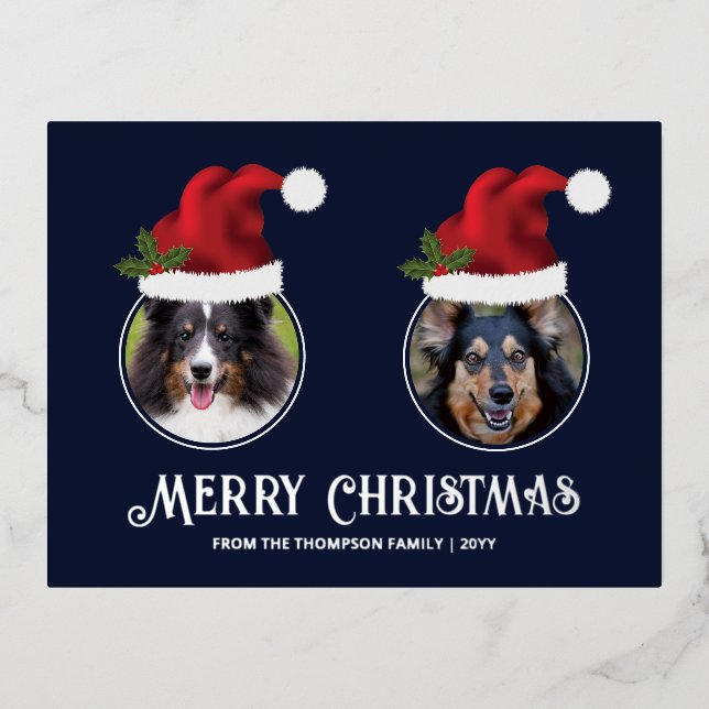 Dos plantillas de foto Personalizado de Santa Hats (Anverso)