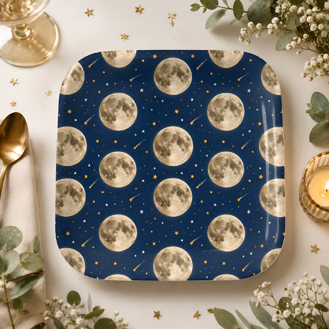 Dos Platos de Papel Luna Fiesta de Cumpleaños Espa (Subido por el creador)