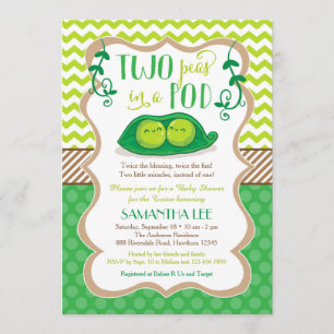 Dos polos en un Baby Shower Pod, dos invitaciones