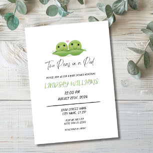 Dos polos en una invitación de Pod Baby Shower