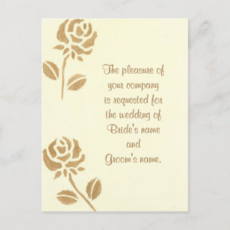 Dos postales de invitación a la boda de Gold Roses
