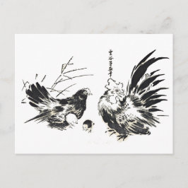 Dos postales japonesas de pollo
