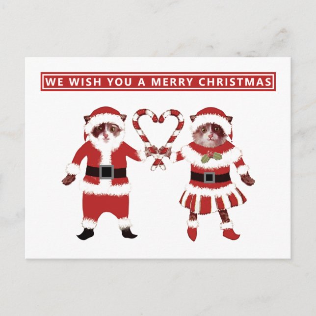 Dos postales navideñas para Navidades gatos (Anverso)