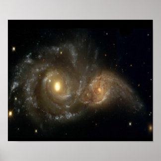 Dos Posters de colisión de galaxias espirales