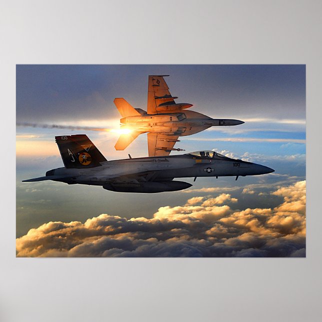 Dos Posters del Super Hornets de la Marina de Esta (Frente)
