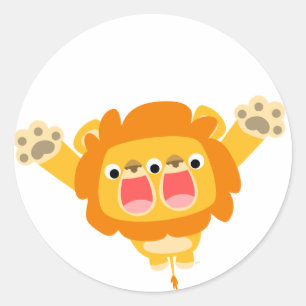 Dos problemas lindo personalizado león pegatina