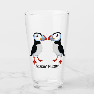 Dos Puffins Diseñar Vidrio Bebido