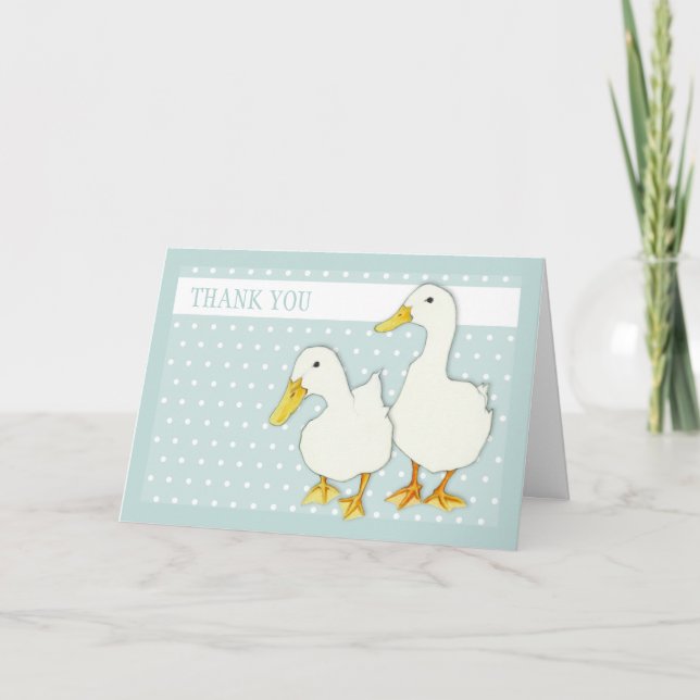 Dos puntos de los Patos Blancos Tarjeta de agradec (Anverso)