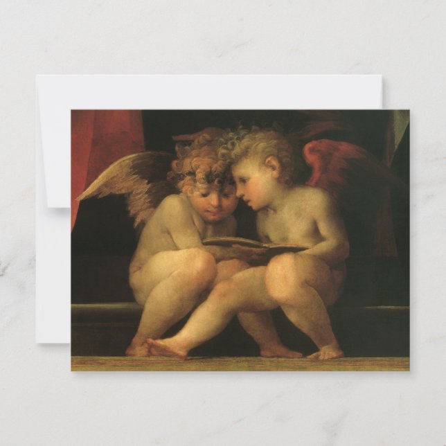 Dos querubines leyendo por Rosso Fiorentino, Ángel (Anverso)
