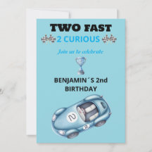 Dos rápidos 2 curiosos auto de carreras invitación