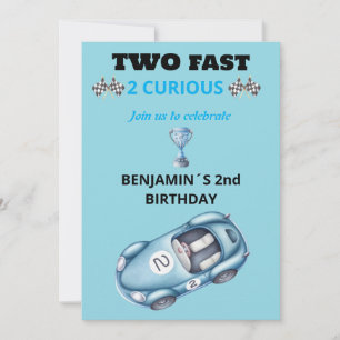 Dos rápidos 2 curiosos auto de carreras invitación