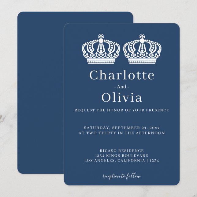 Dos Reinas Hacen Un Boda Gay De La Corona (Anverso / Reverso)