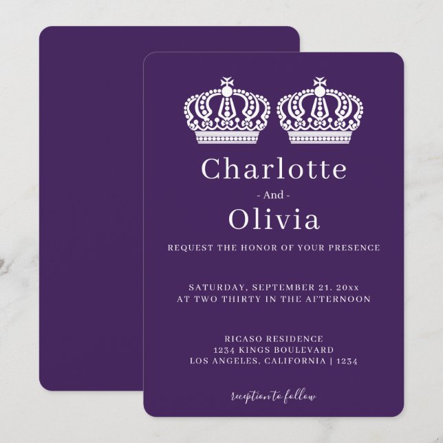 Dos Reinas Hacen Un Boda Gay De La Corona (Anverso / Reverso)