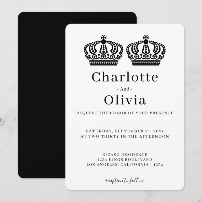 Dos Reinas Hacen Un Boda Gay De La Corona (Anverso / Reverso)