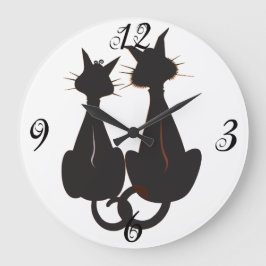 Dos Reloj de pared de gatos negros