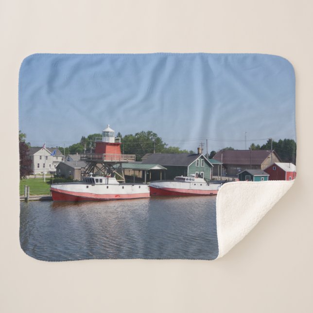 Dos ríos, manta sherpa de Wisconsin (Anverso (horizontal))