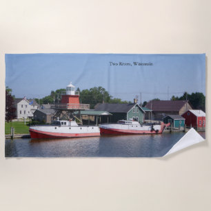 Dos ríos, toalla de playa de Wisconsin